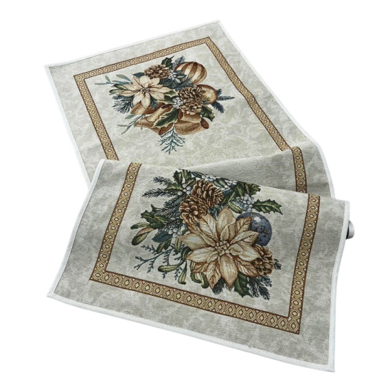 Vianočný gobelínový obrus Vianočná ruža zlatá