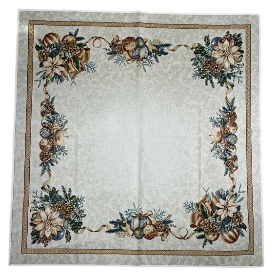 Vianočný gobelínový obrus Vianočná ruža zlatá