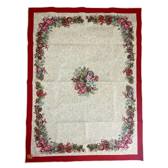 Vánoční gobelínový ubrus vánoční koule