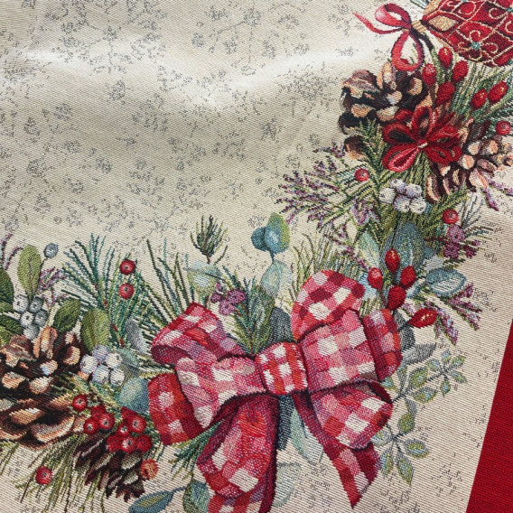 Vánoční gobelínový ubrus vánoční koule