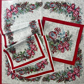 Vianočný gobelínový obrus vianočná guľa 2