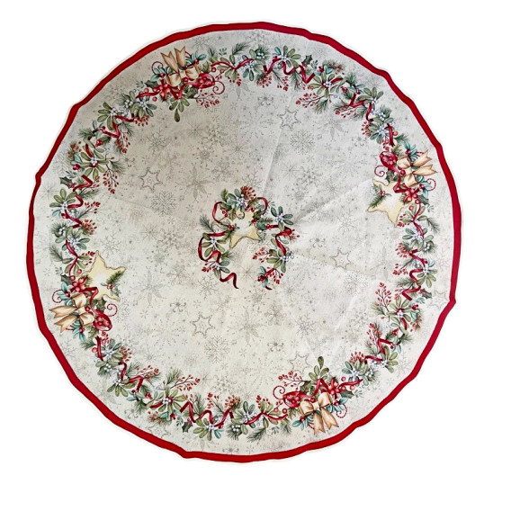 Vánoční gobelínový ubrus Zasněžený les 2-zelený