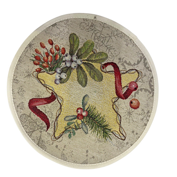 Vianočný gobelínový obrus Zasnežený les 2-zelený