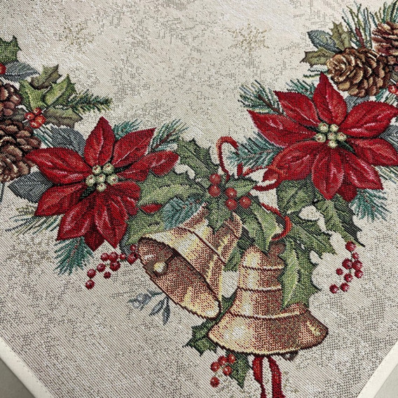 Vánoční gobelínový ubrus Zvonky