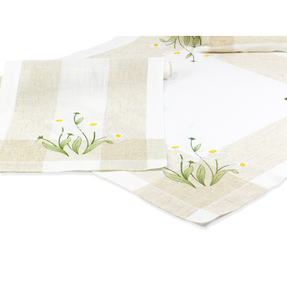 Obrus vyšívaný  margaréty