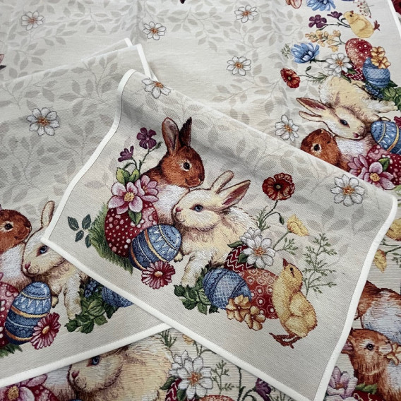 Gobelínový obrus veľkonočný - Veselé zajačiky rôzne rozmery