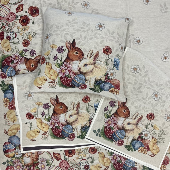 Gobelínový obrus veľkonočný - Veselé zajačiky rôzne rozmery