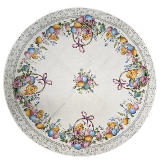 Gobelínový obrus veľkonočný - Kuriatka v košíku rôzne rozmery