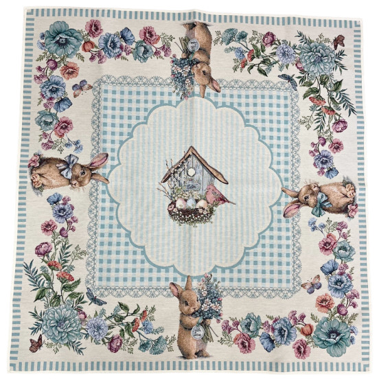 Gobelínový obrus veľkonočný - Vintage zajačik rôzne rozmery
