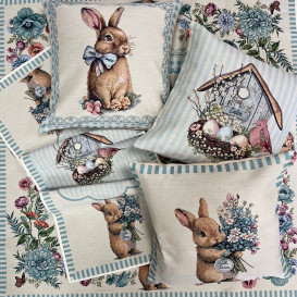 Gobelínový obrus veľkonočný -  Vintage zajačik ruzne rozmery