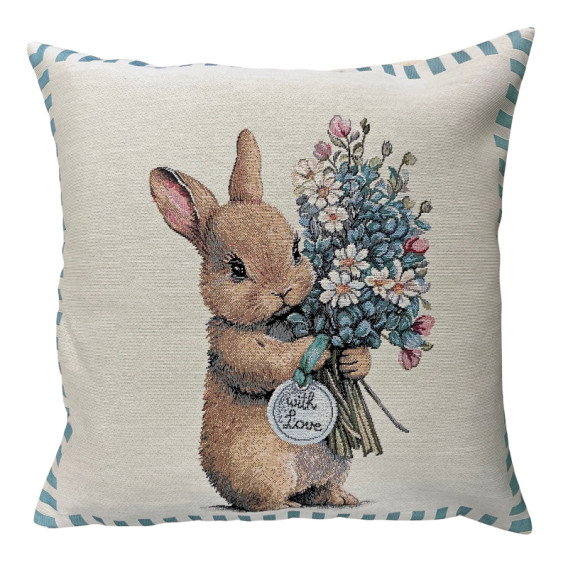 Gobelínový obrus veľkonočný - Vintage zajačik rôzne rozmery