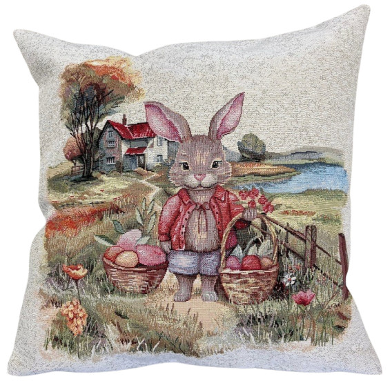 Gobelínový obrus veľkonočný - Zajac na ceste štóla