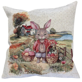 Gobelínový obrus veľkonočný - Zajac na ceste štóla 45x180cm