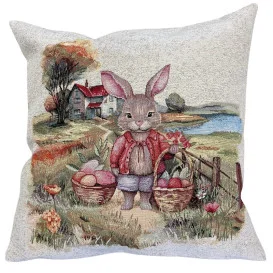 Gobelínový obrus veľkonočný - Zajac na ceste štóla 45x180cm