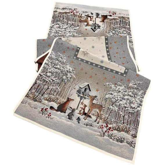Gobelínový obrus Zasnežený les 100x100cm