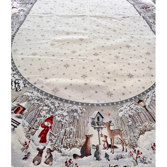 Gobelínový obrus Zasnežený les 100x100cm