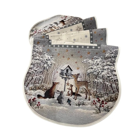 Gobelínový ubrus Zasnežený les 100x100cm