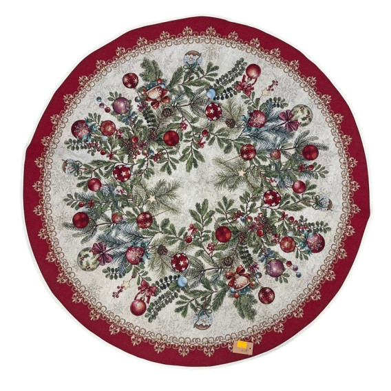 Vianočný gobelínový obrus vianočný veniec 3