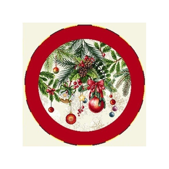 Vánoční gobelínový ubrus vánoční věnec 3