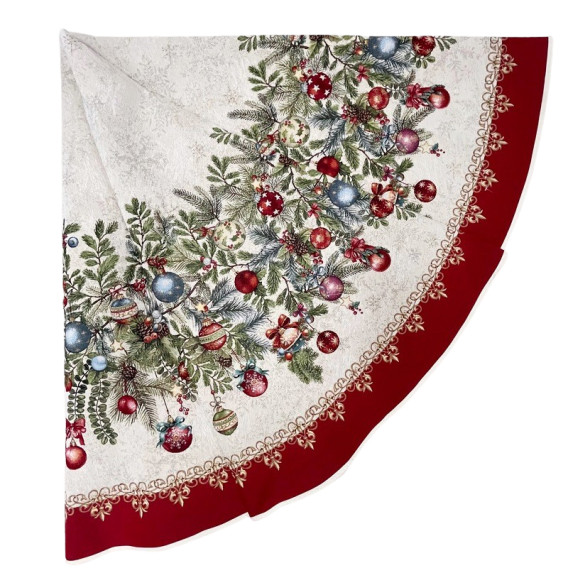 Vianočný gobelínový obrus vianočný veniec 3