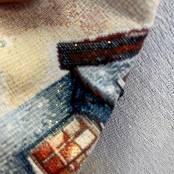 Gobelínový obrus Zima v meste/micro+lurex niť rôzne rozmery