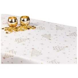 Vianočný obojstranný teflónový obrus zlatý Stromček