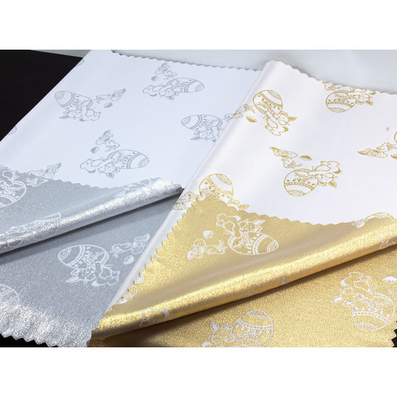 Obrus teflónový obojstranný strieborný Vajce