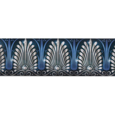 Samolepiaca bordúra Modro biely ornament BO0076 10,6cmx5m