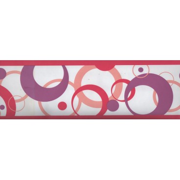 Samolepiaca bordúra Ružové kruhy BO5019 10,6cmx5m