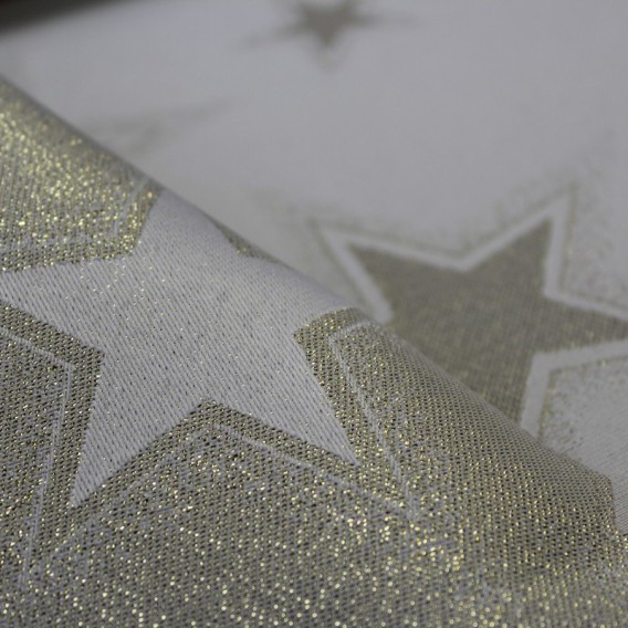 Vianočný obojstranný teflónový obrus zlatý Hviezdy