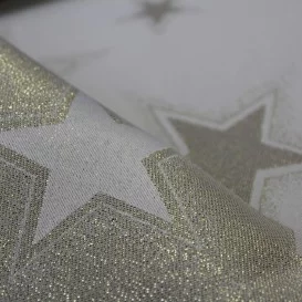 Vianočný obojstranný teflónový obrus zlatý Hviezdy