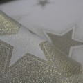 Vianočný obojstranný teflónový obrus zlatý Hviezdy