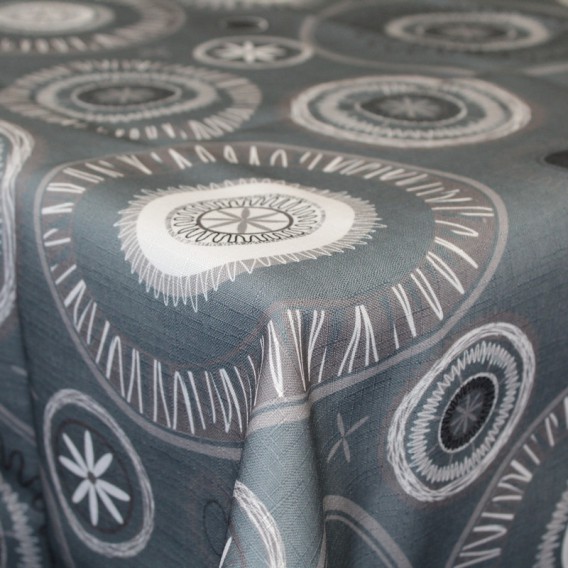 Obrus teflónový Sivý-biele kruhy 509