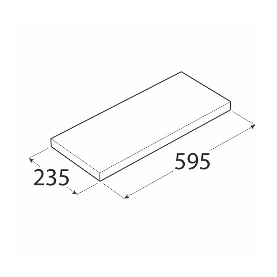 Samonosná polica biela lesklá 59,5x23,5cm