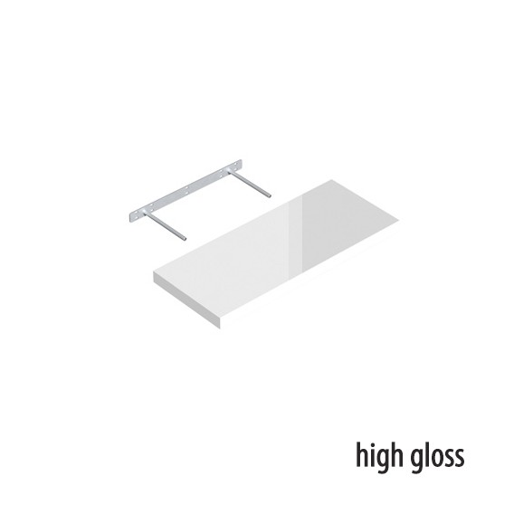 Samonosná polica biela lesklá 59,5x23,5cm