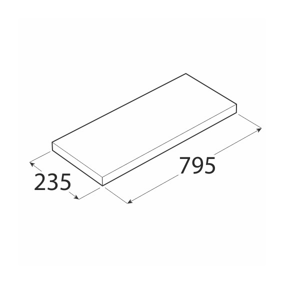 Samonosná polica biela lesklá 79,5x23,5cm