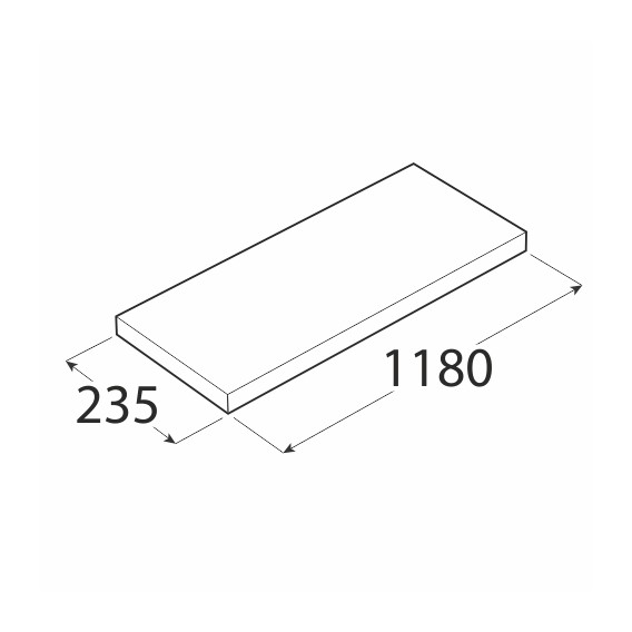 Samonosná polica biela lesklá 118,5x23,5cm