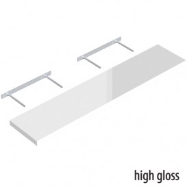 Samonosná polica biela lesklá 118,5x23,5cm