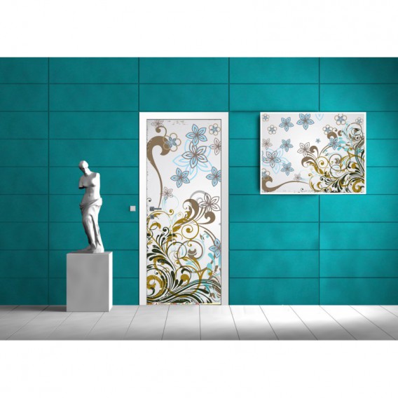 Dverová fototapeta - DV0006 - Kreslené listy