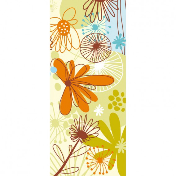 Dverová fototapeta - DV0007 - Kreslené listy