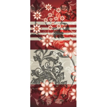 Dverová fototapeta - FT2995 - Kvetovaný motív – červený