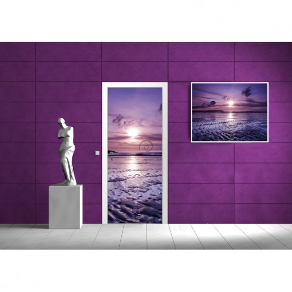 Dverová fototapeta - DV0036 - Fialový západ slnka