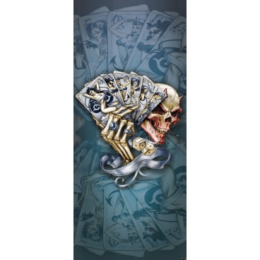 Dverová fototapeta - DV0320 - Lebka – karty