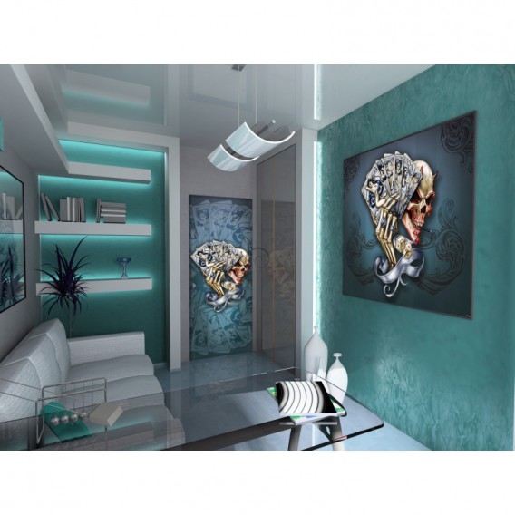 Dverová fototapeta - DV0320 - Lebka – karty