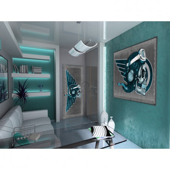 Dverová fototapeta - DV0322 - Lebka – pilot sivý