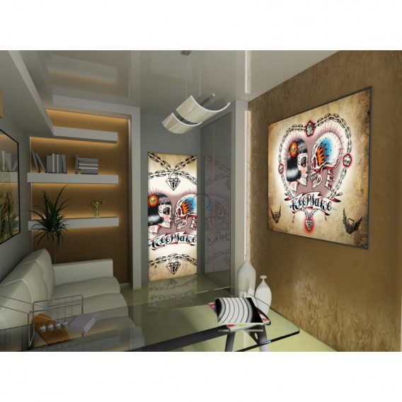 Dverová fototapeta - DV0323 - Lebka – oldschool