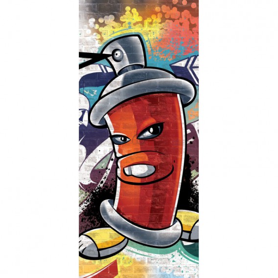 Dverová fototapeta - DV0327 - Street Style - Graffiti – červená