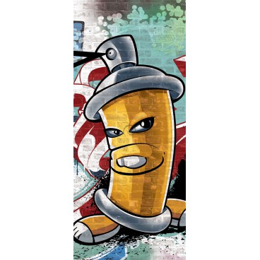 Dverová fototapeta - DV0328 - Street Style - Graffiti – žltá