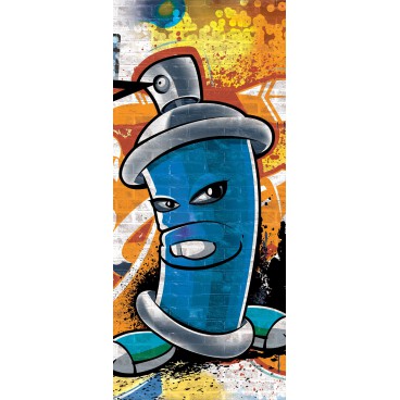 Dverová fototapeta - DV0329 - Street Style - Graffiti - modrá