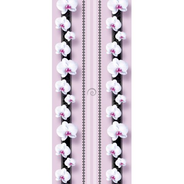 Dverová fototapeta - DV0334 - Biele kvety na fialovom pozadí